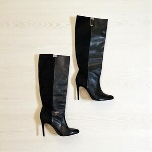 1835. Coach Udell Black Leather/Suede Boots Size 9